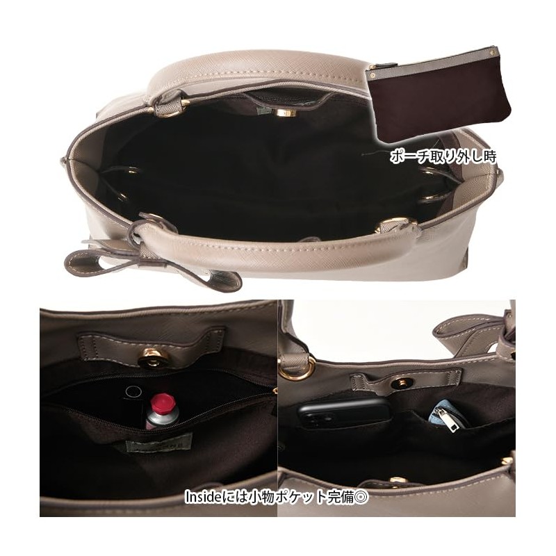 Perenne 20179 Women's Ribbon Handbag, Black