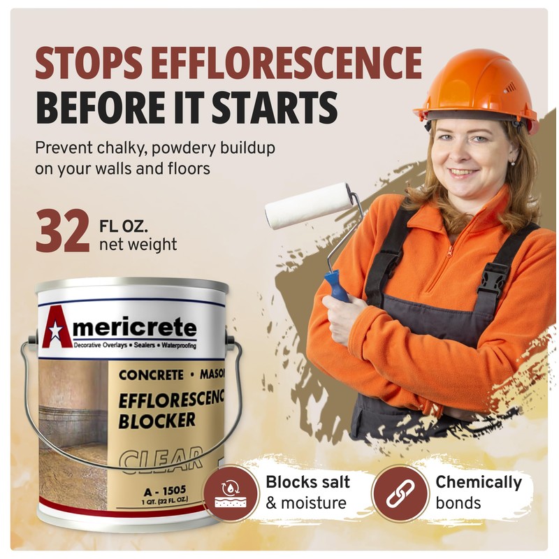 Americrete Efflorescence Blocker - Eco Friendly, Chemically Bonded Water Based