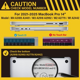 IBENZER Case for MacBook Pro 14 Inch Case 2025 2024 M4 M3 M2 M1 A3112 A3185 A3401 A2918 A2992 A2779 A2442 Pro/Max,Hardshell Case with KeyboardCover for Mac Pro 14(2025-2021), Navy Blue, T14NVBL+1