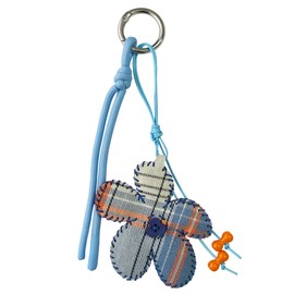 Fuerxy Fabric Flower Bag Charm for Tote Bag Charm Handbags Decoration Bag Accessories (Blue)