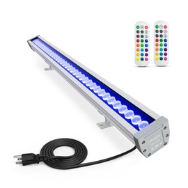 LED Wall Washer Light, 144W 5700K RGBW Dimmable Linear Light Bar with RF Remote, Waterproof Wall Washing Lamp for Indoor Outdoor Lighting, Landscape, Building Accent, Shop, Stage, AC120V