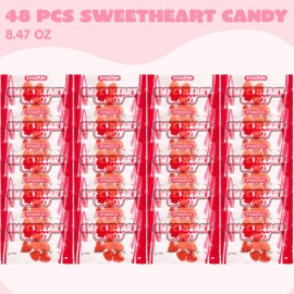SYNCFUN 48PCS Valentines Day Hearts Red Hard Candy, Individually Wrapped for Party Favor, Pinata Fillers, Holiday Reward Prizes