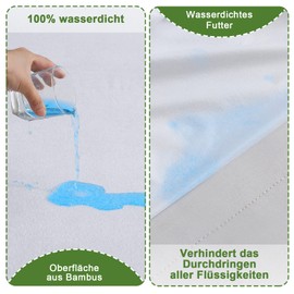 Beedsooth Set of 2 Bamboo Waterproof Mattress Protectors, 90 x 200 cm, Breathable Mattress Topper, Mattress Protector, Anti-Allergy, Against Mites