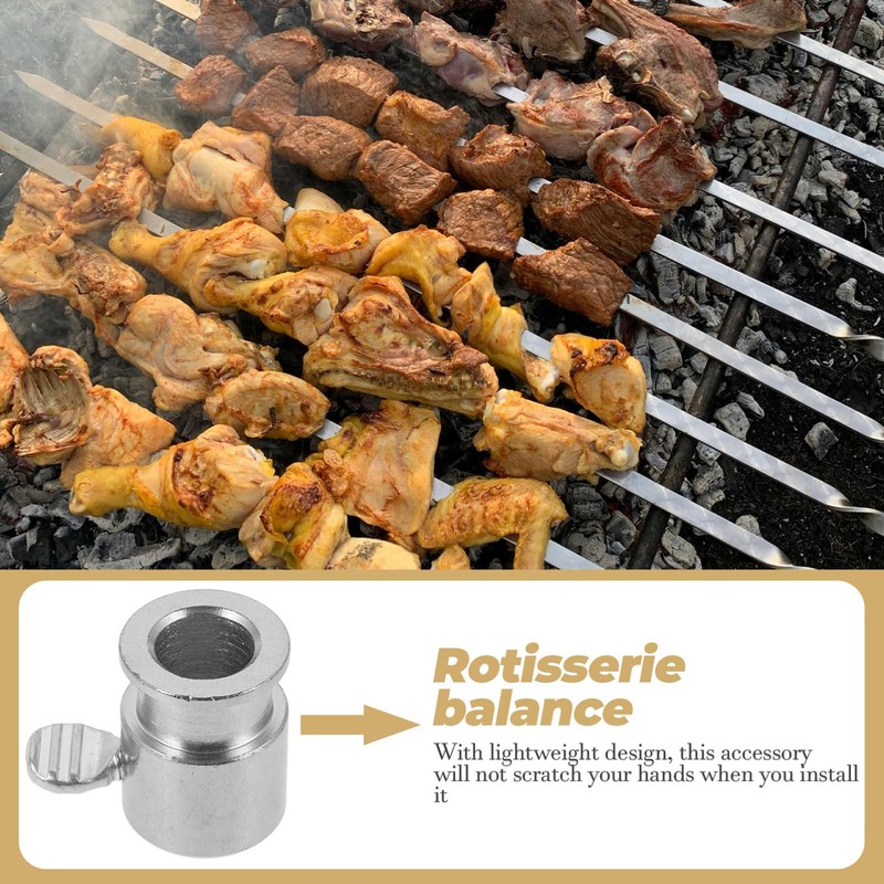 Totority Rotisserie Rod Fixing Holder Iron Grilling Rod Bolt BBQ