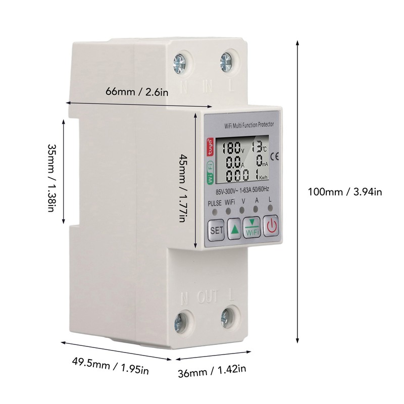 WiFi Smart Power Meter Switch for Tuya Energy Circuit Breaker