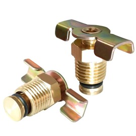 BesNPT Brass 1/4'' NPT Male Air Compressor Drain Valve with Wing Nut Handle Tank Drain Cock Wing Style Valve (Pack of 2)