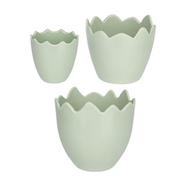 Ideen mit Herz Decorative Egg Trays, Table Decoration, Nest, Easter Egg for Standing, Egg Cup, Fillable, 3 Sizes, 6-9.5 cm High (Pastel Green)