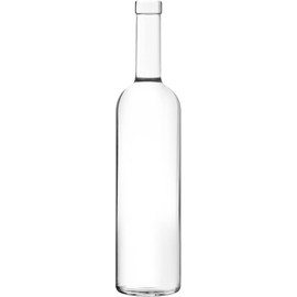 North Mountain Supply 750ml Premium Glass California Bottle Flat-Bottomed Bar Top Closure - Case of 6 - Clear/Flint