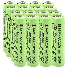 16 Packs Rechargeable AAA200mAh Batteries,Triple A 1.2v NiMH Precharged Solar Batteries for Outdoor Solar lightslow,Garden Lights,Landscape,Pathway Lights