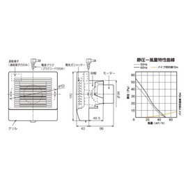 Bakuma KPT-08SD Pipe Fan for Forced Exhaust, Electric Shutter Included (Fast Terminal)