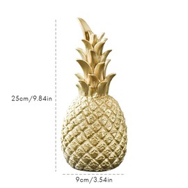 barsku Gold Pineapple Decoration, Nordic Modern Resin Material Decor Living Room Desktop Home Wine Cabinet Ornament for Birthday Anniversary Wedding, Golden, 6.5 x15CM