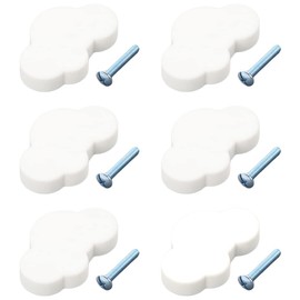 Nifocc Pack of 6 Children's Room Cabinet Knobs, Clouds Shape, Drawer Knobs, Soft Rubber Furniture Handle Knobs for Cupboards, Drawers, Wardrobe, Chest of Drawers,