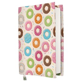 Book Cover - Hard Books Cover for Paperback, Washable Fabric, Book Protector- Padded, Tablet Pc Case Cover for Adult (Donut, M)