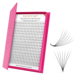 XIUSUZAKI Premade Fans Eyelash Extensions 7D Volume Lash Extensions 0.07 Thickness Eyelash Extension D Curl Premade Lash Fans Mix 9-16mm Fluffy Soft Handmade Lash Fan Eyelashes(7D-0.07-D,9-16mm)