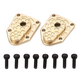 2 Pcs RC Gear Cover Brass Gold RC Steering Knuckle Cap Front Rear Axle Universal Gear Cover for Axial 1/18 UTB18 Capra