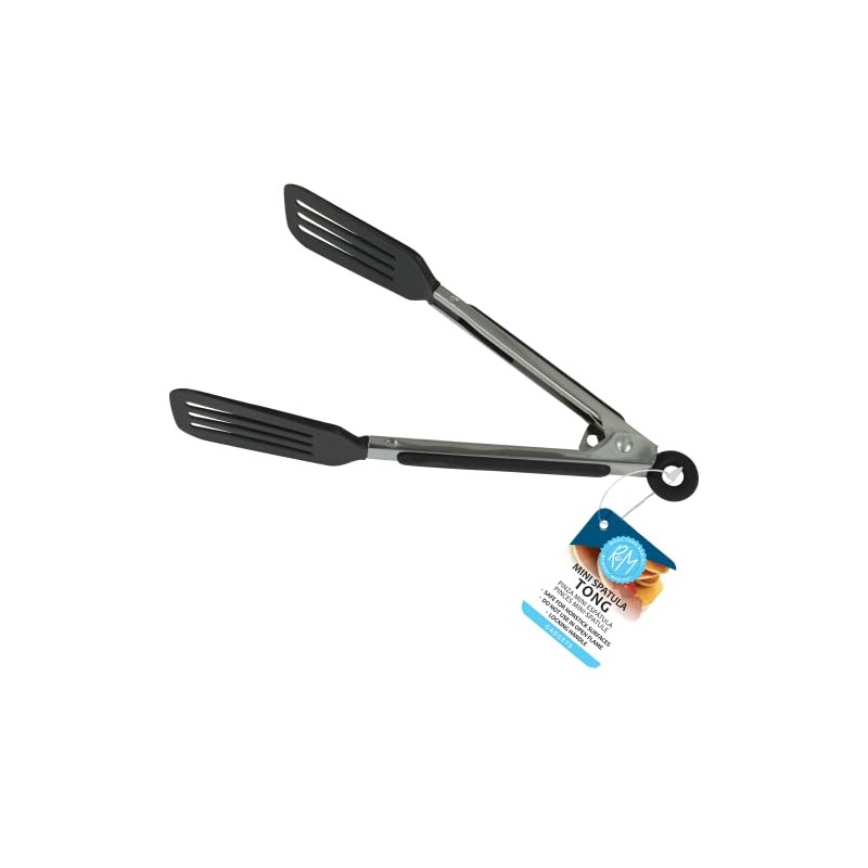 R&M International 96921 Mini 8" Spatula Tong with Locking Handle,