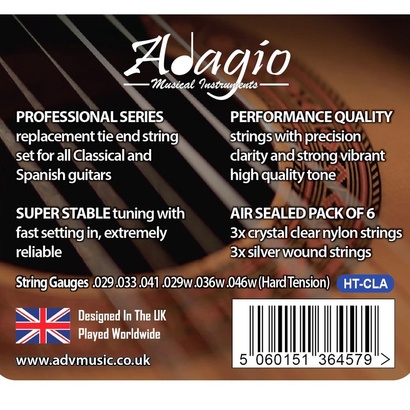 Guitar Strings - Adagio Pro Hard Tension Classical Guitar Strings
