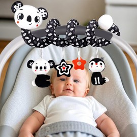 vocheer Hanging Toys for Car Seat Crib Mobile, Infant Baby Spiral Plush Toys for Crib Bed Stroller Car Seat Bar (Koala)