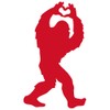 Bigfoot Love with Heart Vinyl Cutout Sticker Rub On Decal
