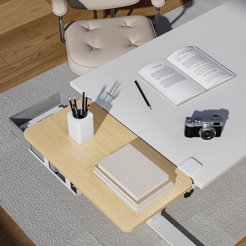 PEGZONE Desk Extender Tray, 24" x 14.4" Clamp On Desk