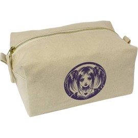 'Cute Goth Girl' Canvas Wash Bag/Makeup Case (CS00043890)