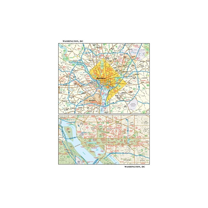 Washington, DC Wall Map - 11.5" x 14.75" Paper