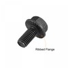 sourcing map M8-1.25x16mm Hex Serrated Flange Bolts 10.9 Grade Carbon