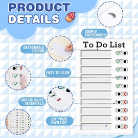4 Pieces Chore Chart for Kids Multi-Functional Family Chore Board Set Multiple Kids Responsibility Chart Sliding Routine Reusable to-Do List RV Checklist Magnetic Dry Erase Planning Board