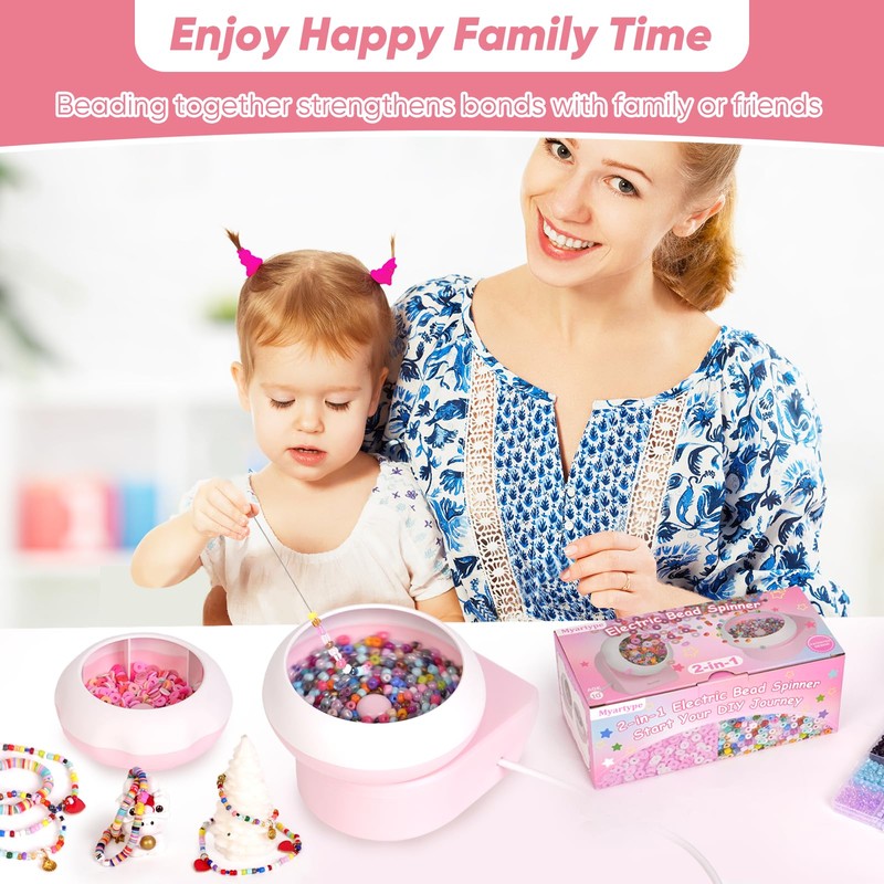 Myartype Clay Bead Spinner and Seed Bead Spinner, 2-in-1 Electric
