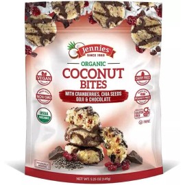 Jennies  Organic Coconut Bites With Cranberries Chia Seeds Goji And Chocolate  5