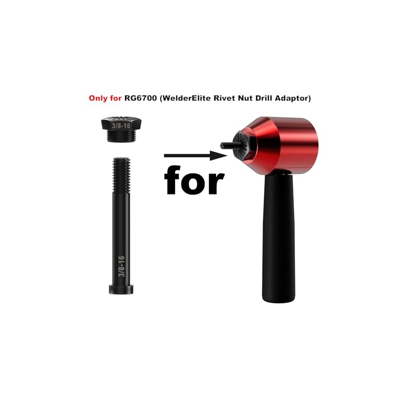 WelderElite Mandrels 3/8-16 (Accessories Rivet Nut Drill Adaptor Tool ‎RG6700)