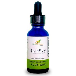 Soltrients Herb-Science BrainFlow – Herbal Brain & Mood Support | Liquid Supplement with Ginkgo, Ginseng, Gotu Kola & St. John’s Wort | Focus, Clarity, Mood & Circulation | Alcohol-Free, 1 fl oz