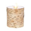 Raz Imports 3.25"X4" Moving Flame Birch Wrapped Pillar Candle