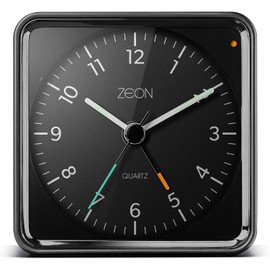 ZEON Bedside Analogue Alarm Clock with Light and Snooze Function, Silent Non-Tick Battery Powered Alarm Clock in Black, CE4550