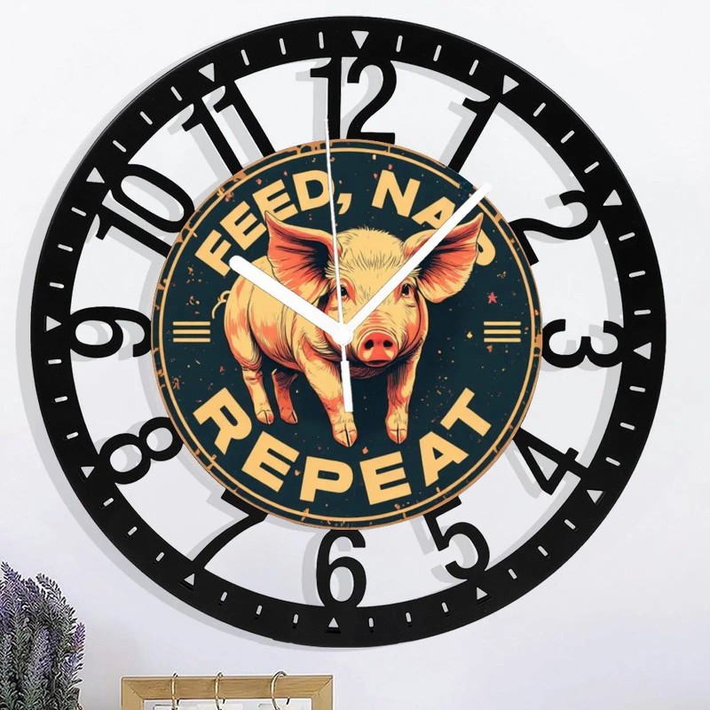 25cm Circular Iron Wall Clock with Trilobite Fossilsheet size: 10