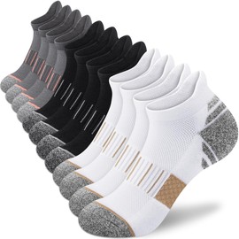 Amutost Ankle Socks for Women Men 3/5/6Pairs, No Show Socks Running Athletic Socks Low Comfort Cushioned Thick Socks