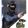 Yzpacc Airsoft Mask with Protective Glasses, Foldable Half Face Airsoft