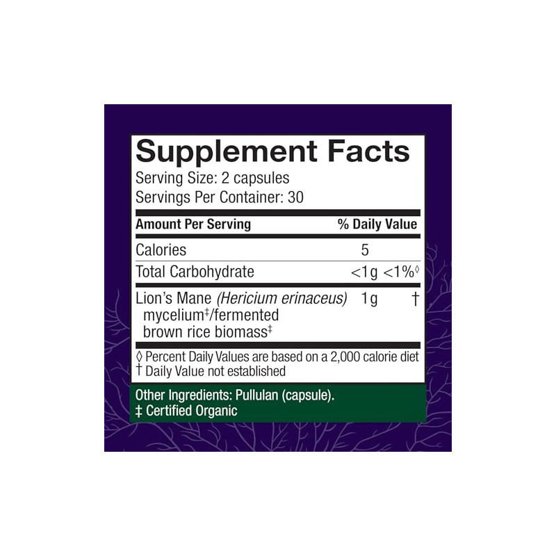 Host Defense Lions Mane (Hericium Erinaceus) 60 Capsules