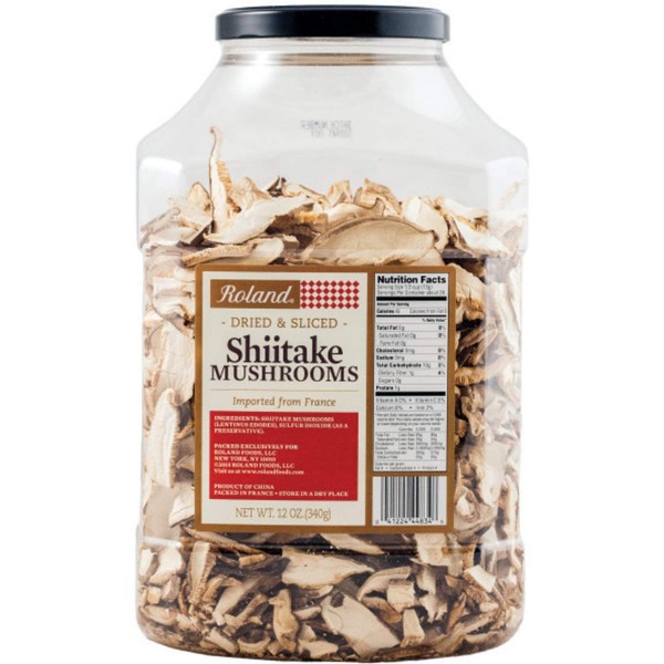 Roland Foods Premium Dried Sliced Shiitake Mushrooms, Specialty Imported Food, 12-Ounce Jug