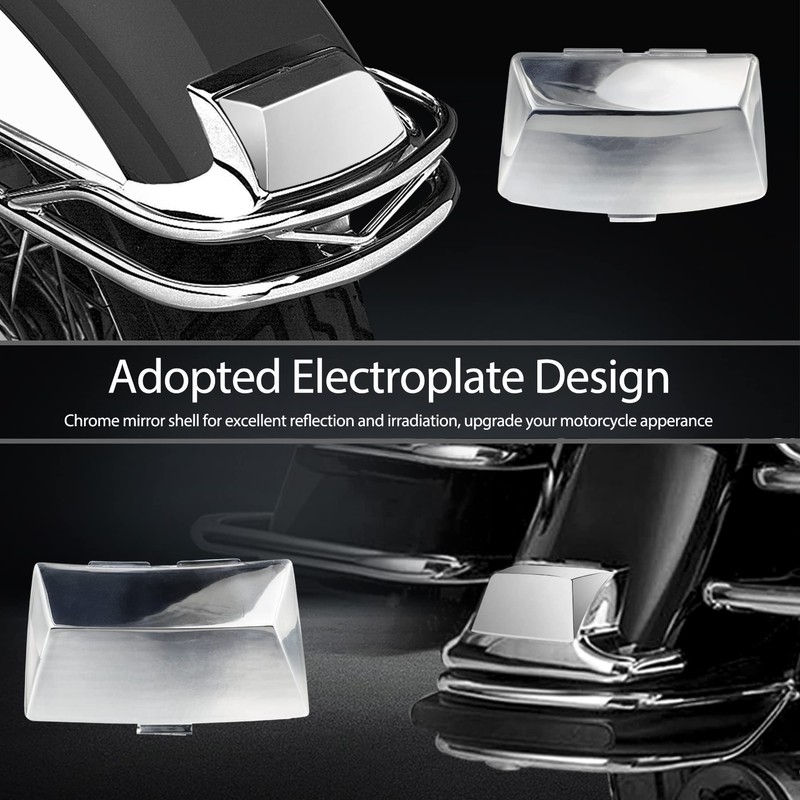 NTHREEAUTO Front Rear Chrome Fender Light Lens Fender Tips Mud