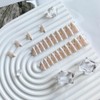 SXVME Uñas Francesas Con Punta Francesa Glaseada En Almendra, Uñas