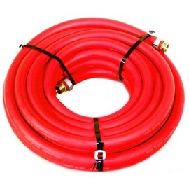 Water Hose Continental ContiTech 1/2” x 50’ RED RUBBER Industrial 200psi with Brass Fittings - Heavy Duty - USA
