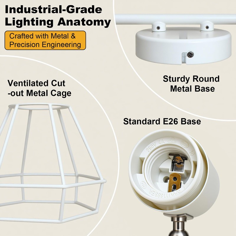 HiBay 6-Light Track Lighting, Directional Ceiling Track Light Fixture, White