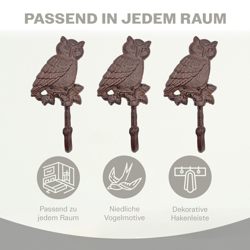 your castle Set of 2 Bird Motifs Decorative Wall Hooks