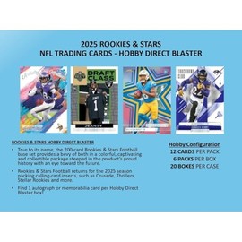 2025 Panini Rookies & Stars Football 6-Pack Hobby Blaster Trading Card Box (1 Autograph or Memorabilia Card Per Box)