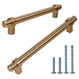 Triumph Hardware Gold Brushed Cabinet Handles,10 Pack,Brass Cabinet Pull,Drawer Handles Furniture Dresser Golden Pulls,Champagne Bronze Cabinet Pulls (7-1/2" Inch (192mm))