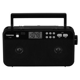 Toshiba Radio TY-SR66(K) FM AM LED Light, Stereo Backlight, Earphone Terminal, Sleep Timer, Shoulder Strap Included
