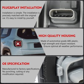 Huray Tail Light for Jeep Renegade 2015-2022 OE Tail Lamp Replacement (White, Driver Side (Left))