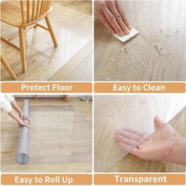 OstepDecor Clear Runner Rug for Hallway, 24 x 72 Inch Clear Floor Protector, Waterproof Kitchen Standing Floor Mat, Office Chair Mat, Vinyl Indoor Outdoor Entryway Area Rug for Living Room, Kitchen