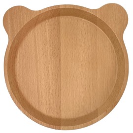 Alphax AP-914327 Children's Plate, Wood, Animal, 9.1 x 7.9 x 0.8 inches (23 x 20 x 2 cm), Animal, Kids Plate, Bear